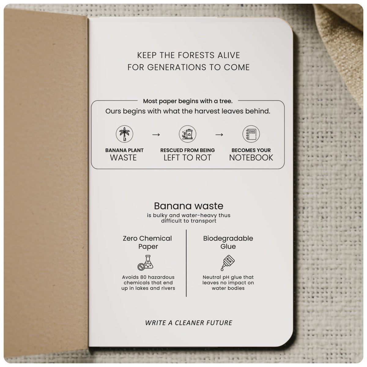 Banana Stem Diary — A6 Pocket Notebook, Ruled Journal for Everyday Notes