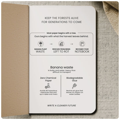 Banana Stem Diary — A6 Pocket Notebook, Ruled Journal for Everyday Notes