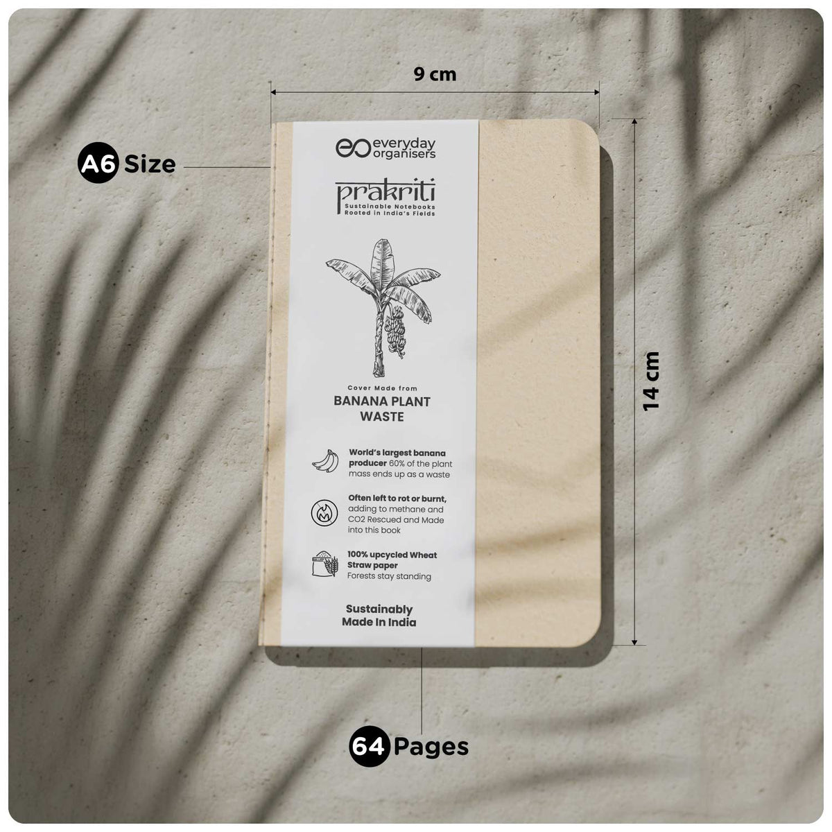 Banana Stem Diary — A6 Pocket Notebook, Ruled Journal for Everyday Notes