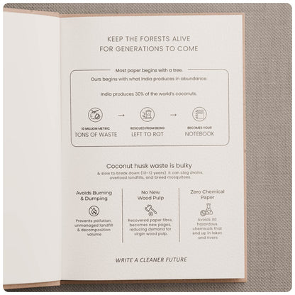 Coconut Waste Diary — A5 Office Notebook, Ruled Pages for Daily Writing