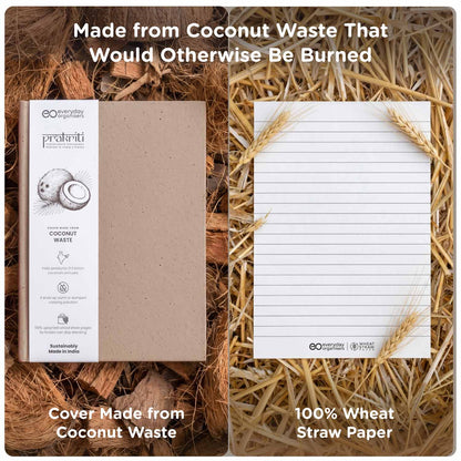 Coconut Waste Diary — A5 Office Notebook, Ruled Pages for Daily Writing