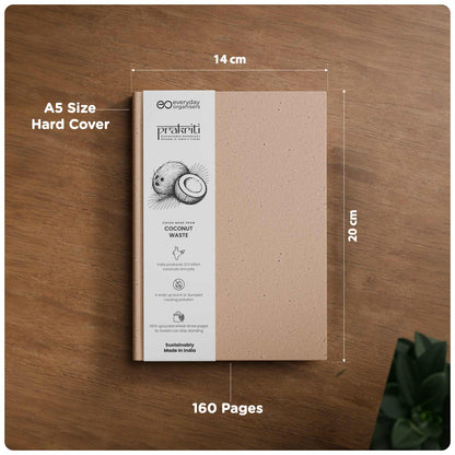 Coconut Waste Diary — A5 Office Notebook, Ruled Pages for Daily Writing