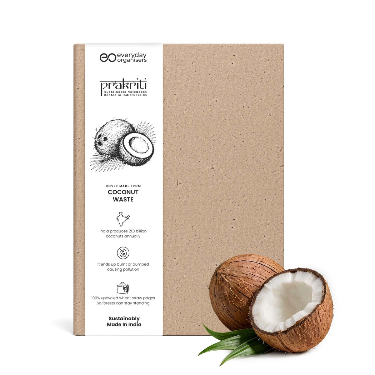 Coconut Waste Diary — A5 Office Notebook, Ruled Pages for Daily Writing