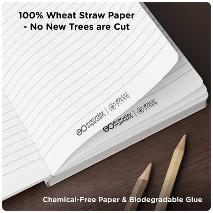 Black Tea Waste Diary — Wheat Straw Pages, A5 Ruled Journal Notebook