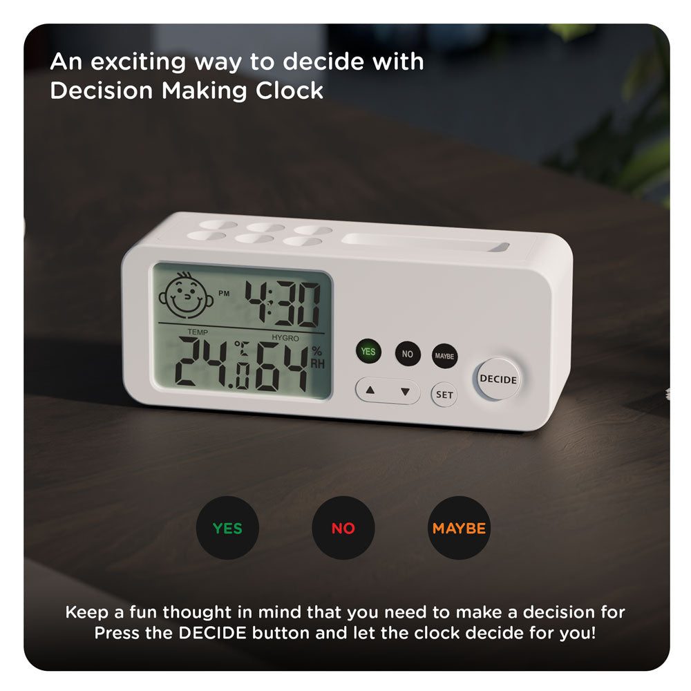 Decider Button Decision Making Clock with Alarm | eo - Everyday Organisers Decider