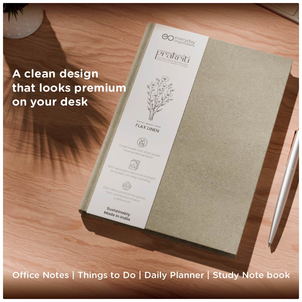 Flax Linen Diary — Cotton Rag Pages, Undated A5 Premium Journal