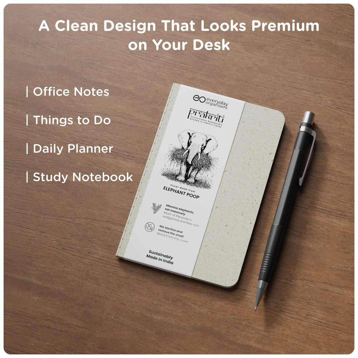Elephant Dung Diary — A6 Pocket Notebook, Ruled Pages for Notes & Writing