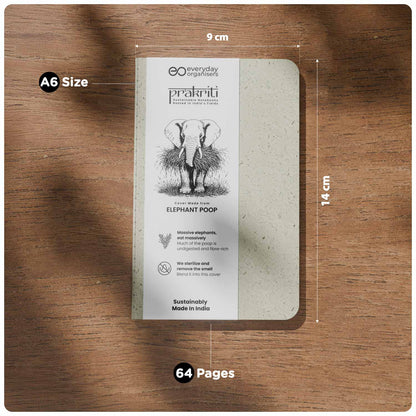 Elephant Dung Diary — A6 Pocket Notebook, Ruled Pages for Notes & Writing