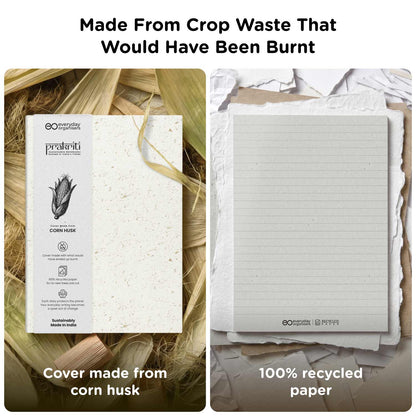 Corn Husk Diary — 100% Recycled Pages, Undated A5 Journal