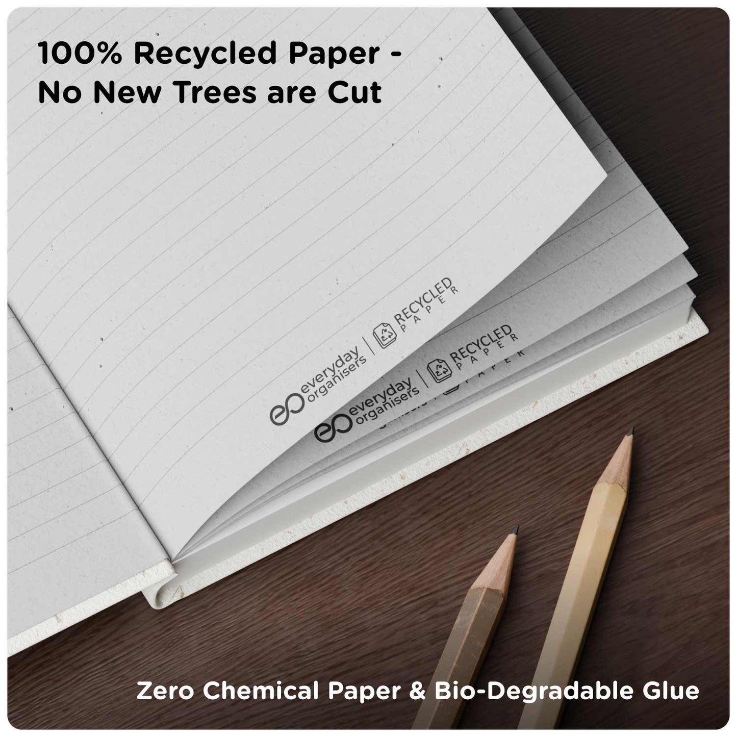 Corn Husk Diary — 100% Recycled Pages, Undated A5 Journal