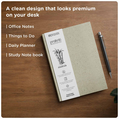 Sugarcane Bagasse Diary — Wheat Straw Pages, Undated A5 Journal