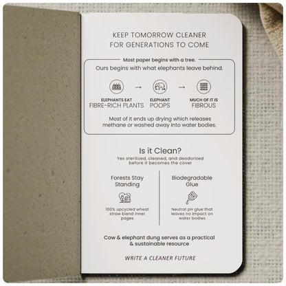 Elephant Dung Diary — A6 Pocket Notebook, Ruled Pages for Notes & Writing